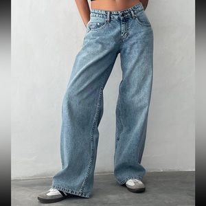 Motel Rocks Roomy Extra Wide Low Rise Jeans